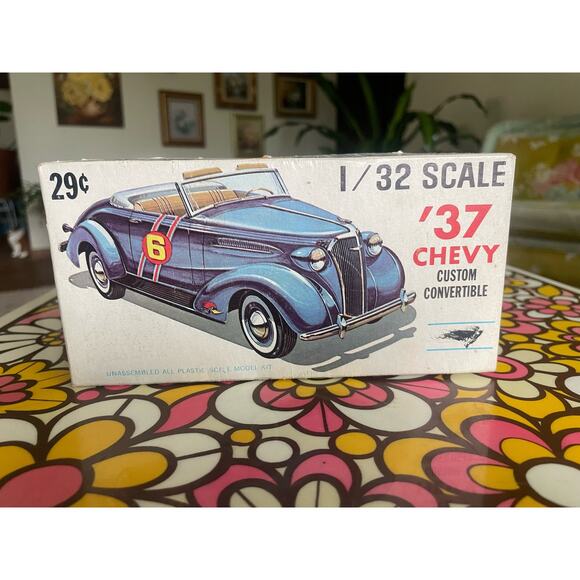 Palmer 1:32 '37 Chevy Custom Convertible Vintage Model Car Kit 252 39 - Picture 1 of 16